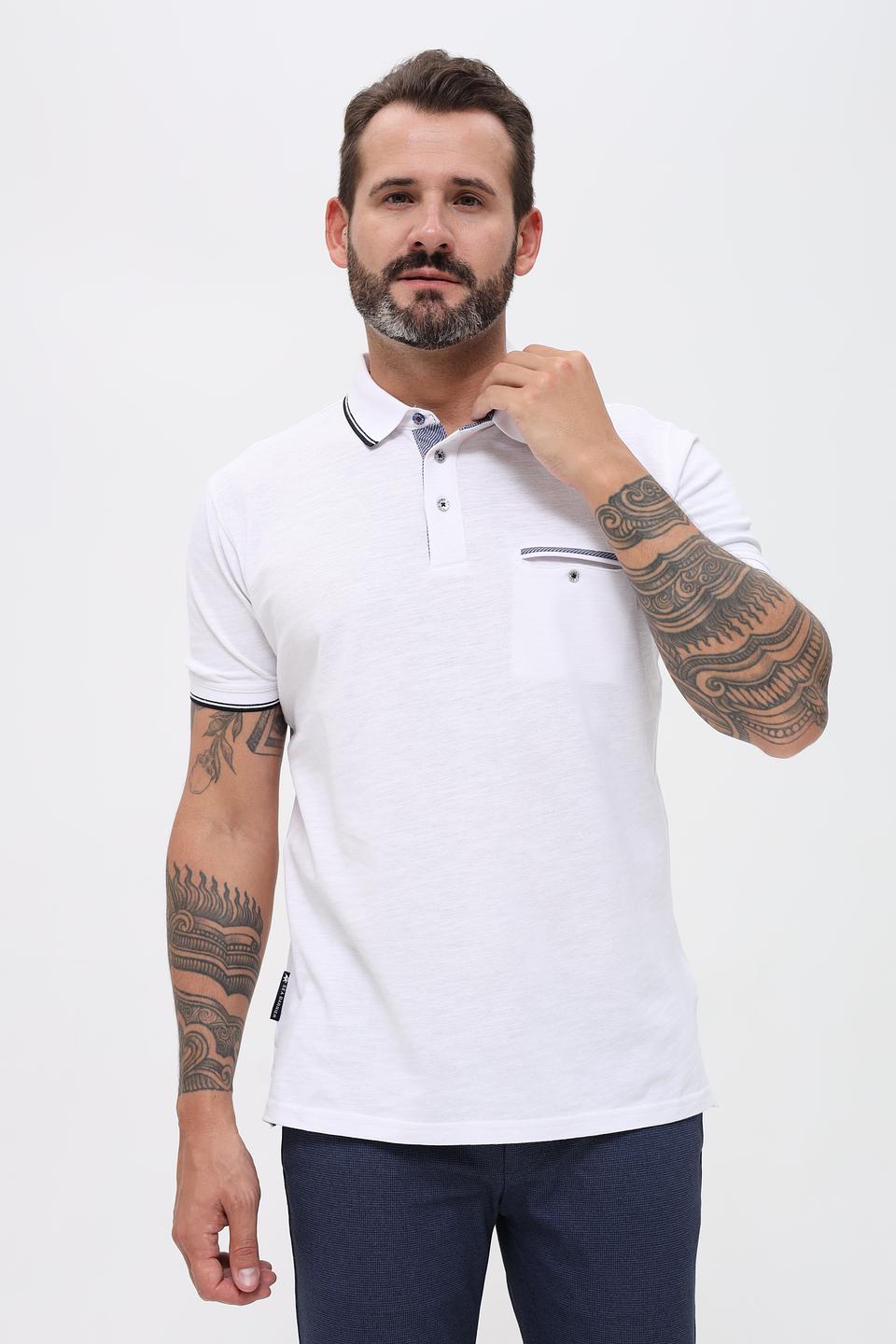 Поло Sea Barrier мужское белое с отделкой