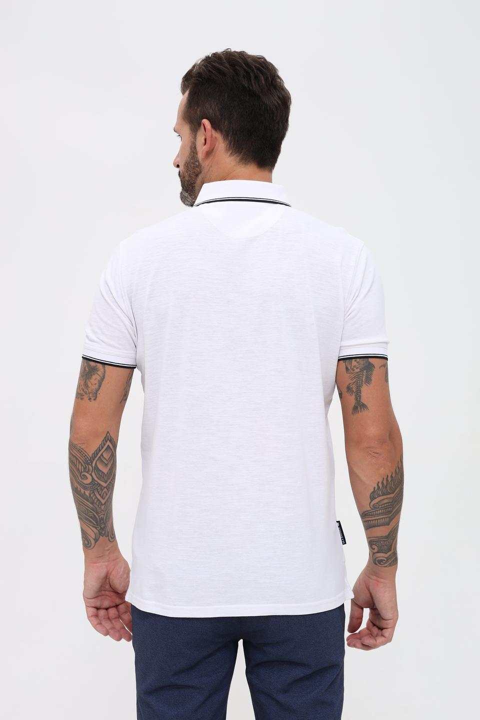 Поло Sea Barrier мужское белое с отделкой