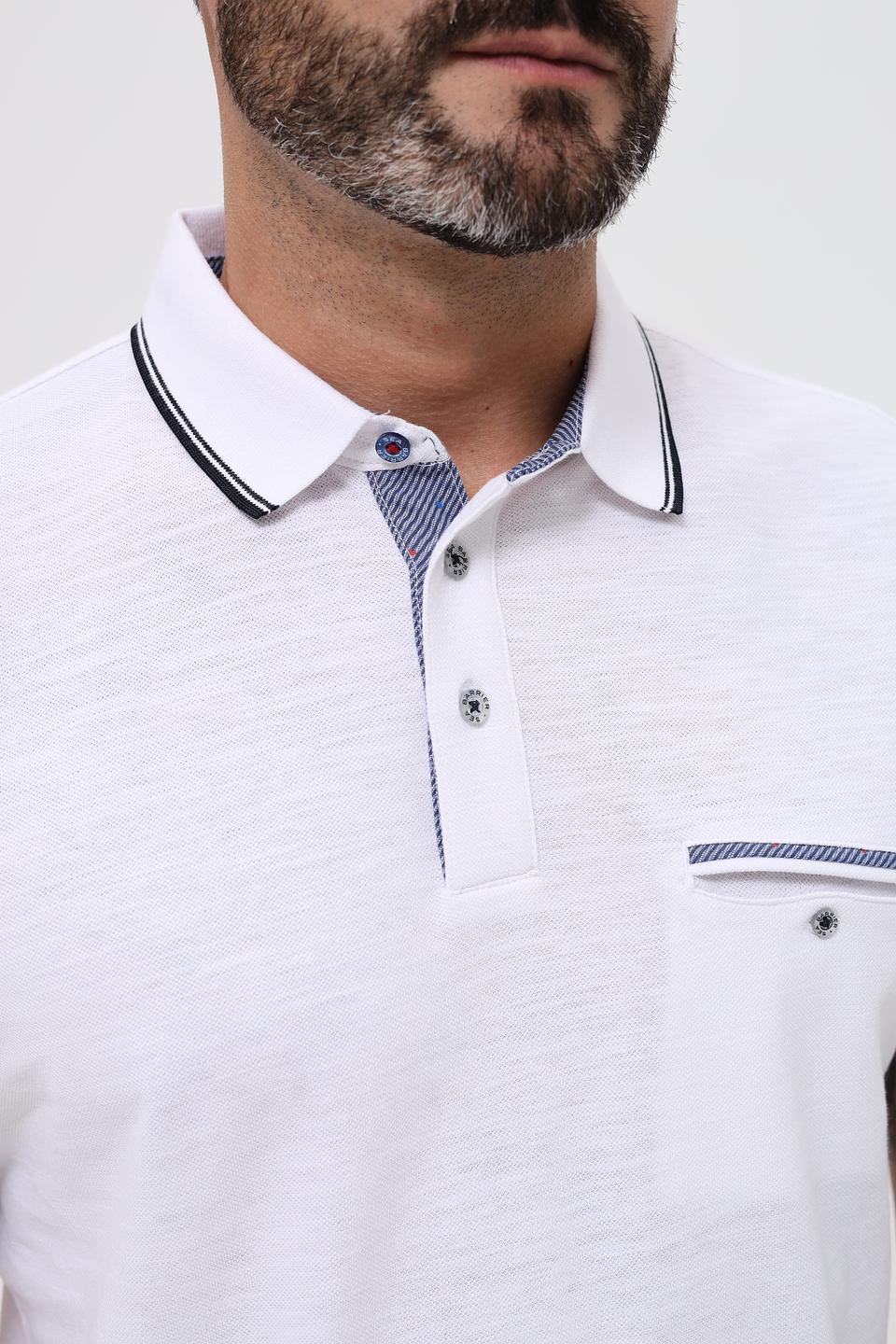 Поло Sea Barrier мужское белое с отделкой