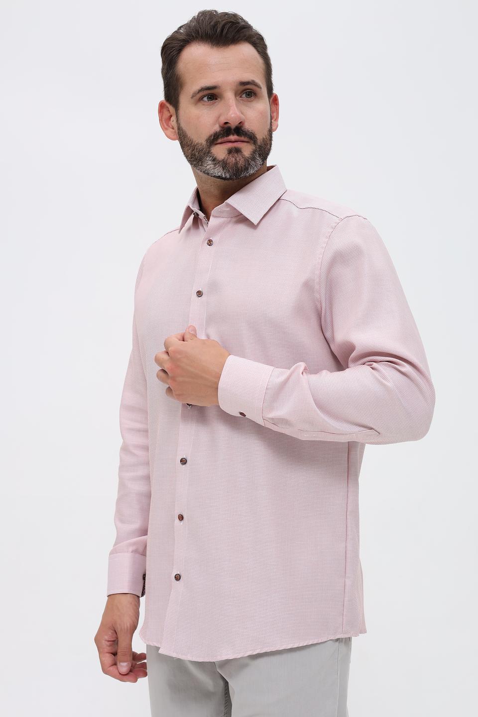 Рубашка Venti мужская, в клетку, розовая