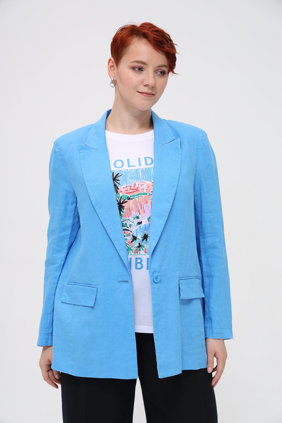 Жакет Marc Aurel льняной голубой