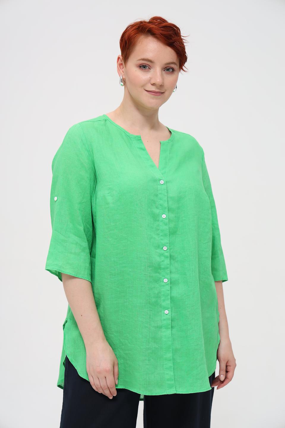 Блуза Doris Streich зеленая с 3/4 рукавом