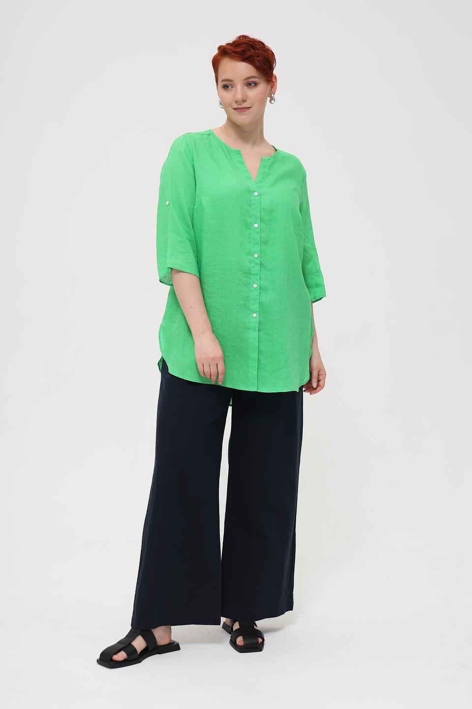 Блуза Doris Streich зеленая с 3/4 рукавом