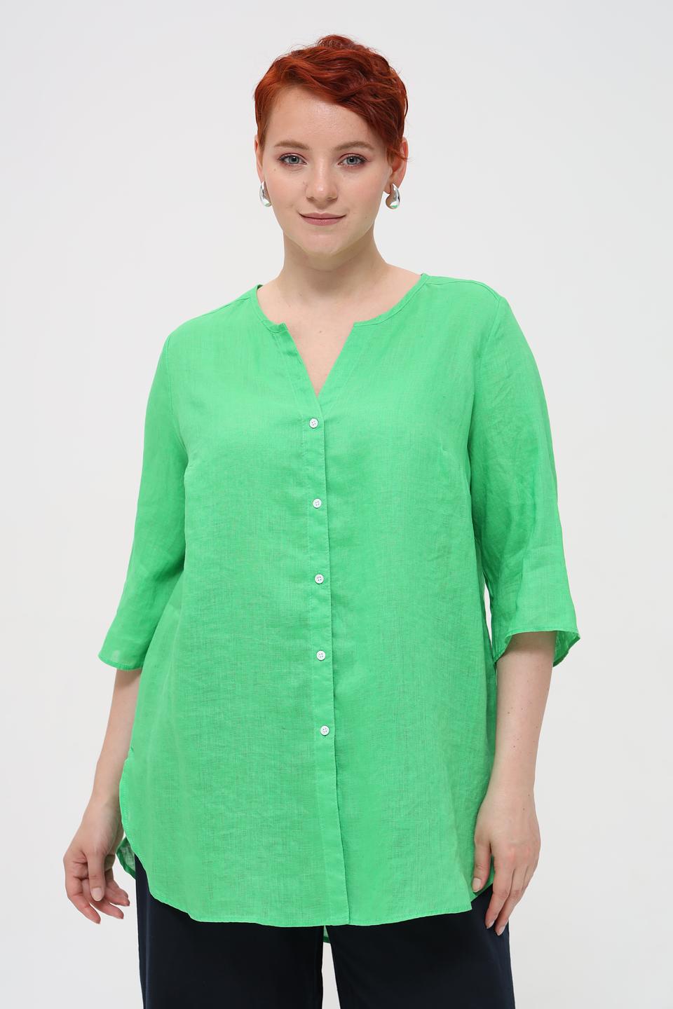 Блуза Doris Streich зеленая с 3/4 рукавом