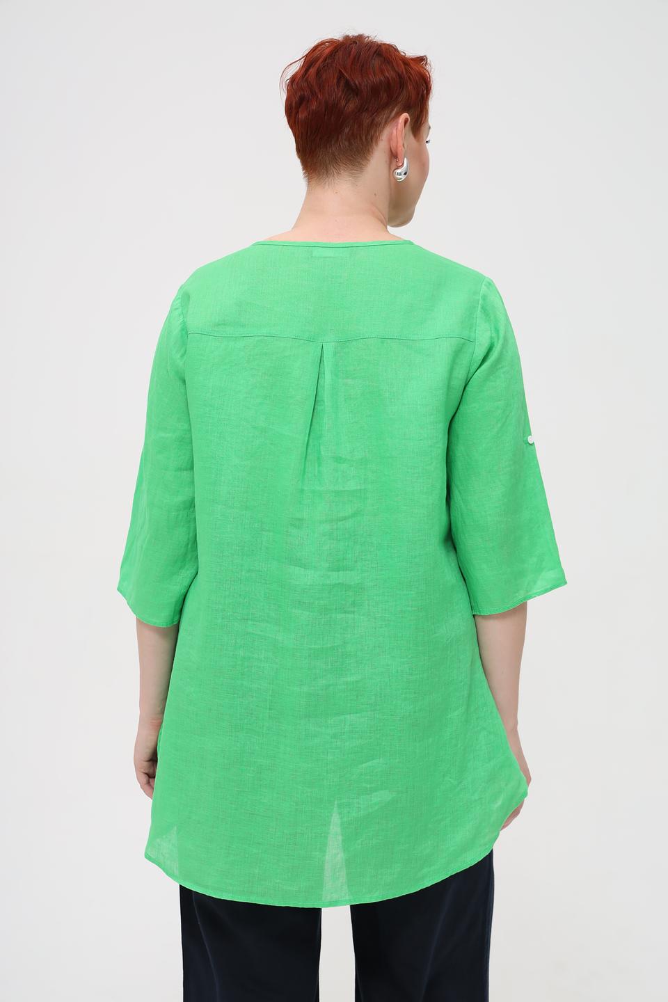 Блуза Doris Streich зеленая с 3/4 рукавом