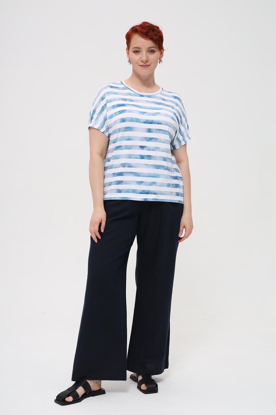 Футболка Rabe collection в полоску голубую