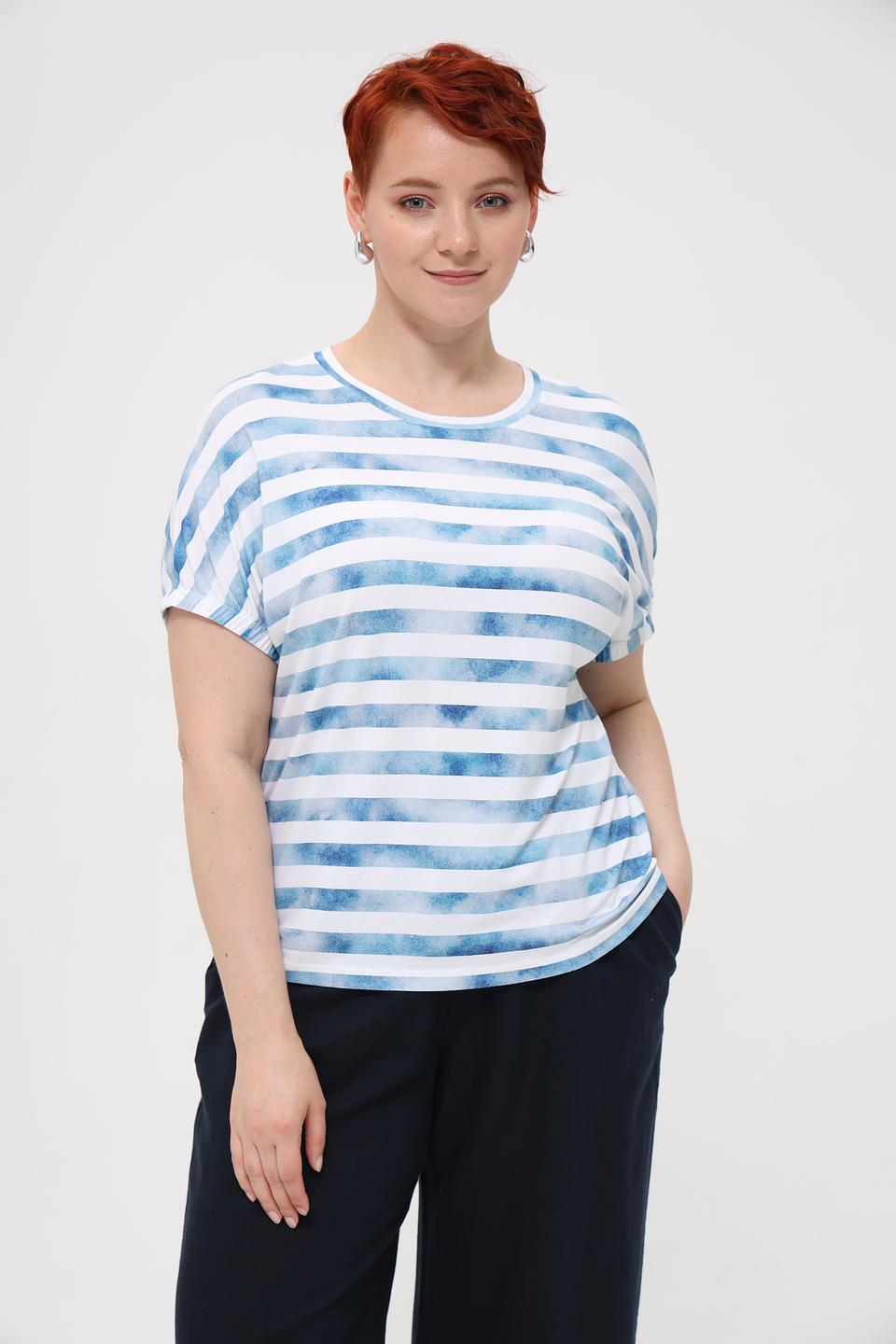 Футболка Rabe collection в полоску голубую
