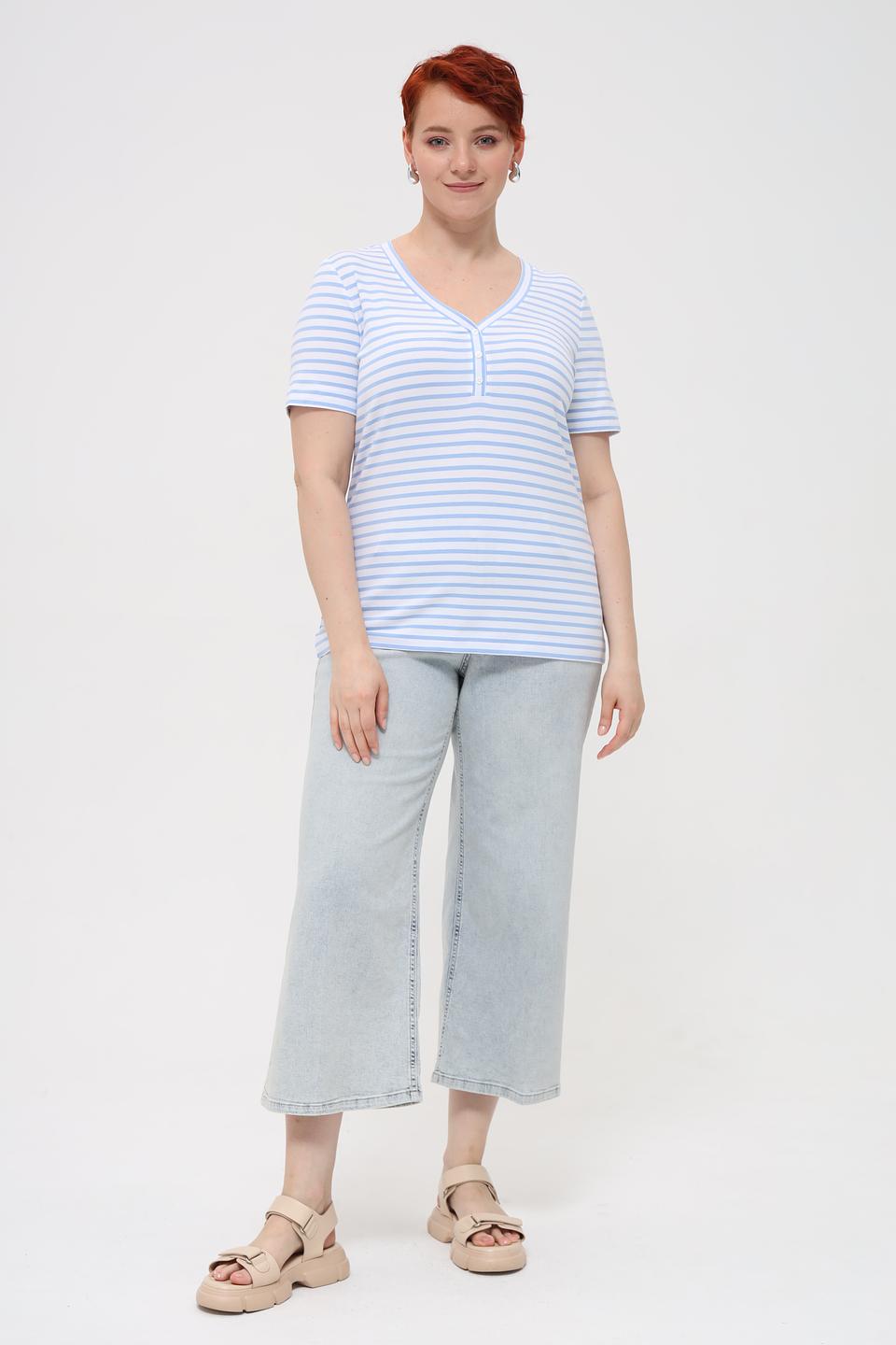 Футболка Oui в полоску голубую