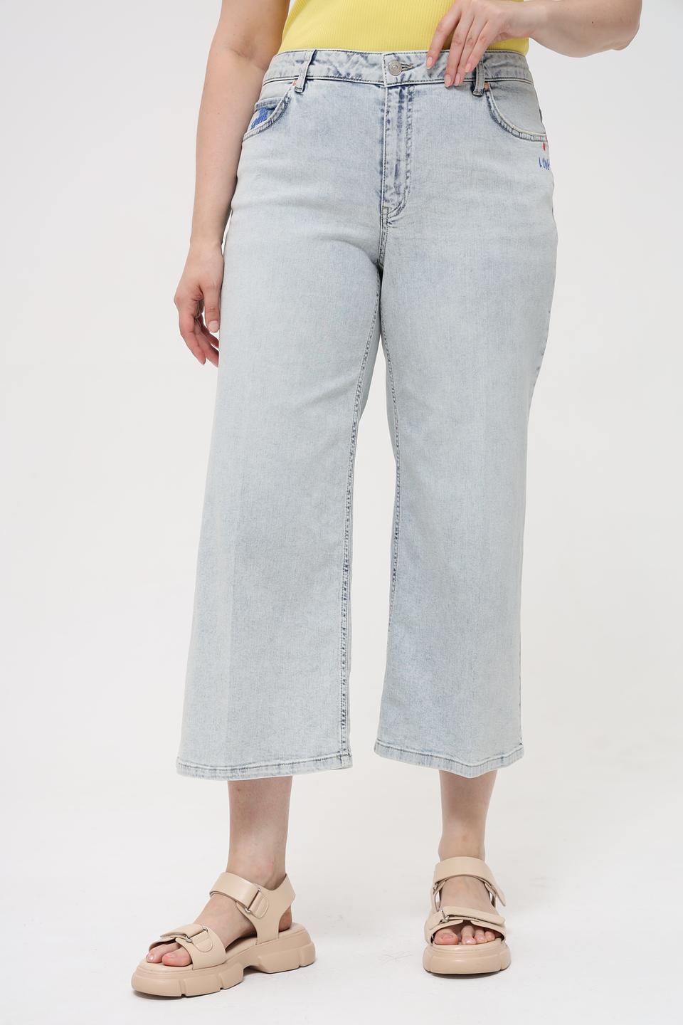 Джинсы кюлоты Oui светло-голубые