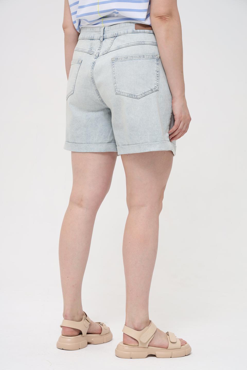 Шорты Oui деним с вышивкой голубые