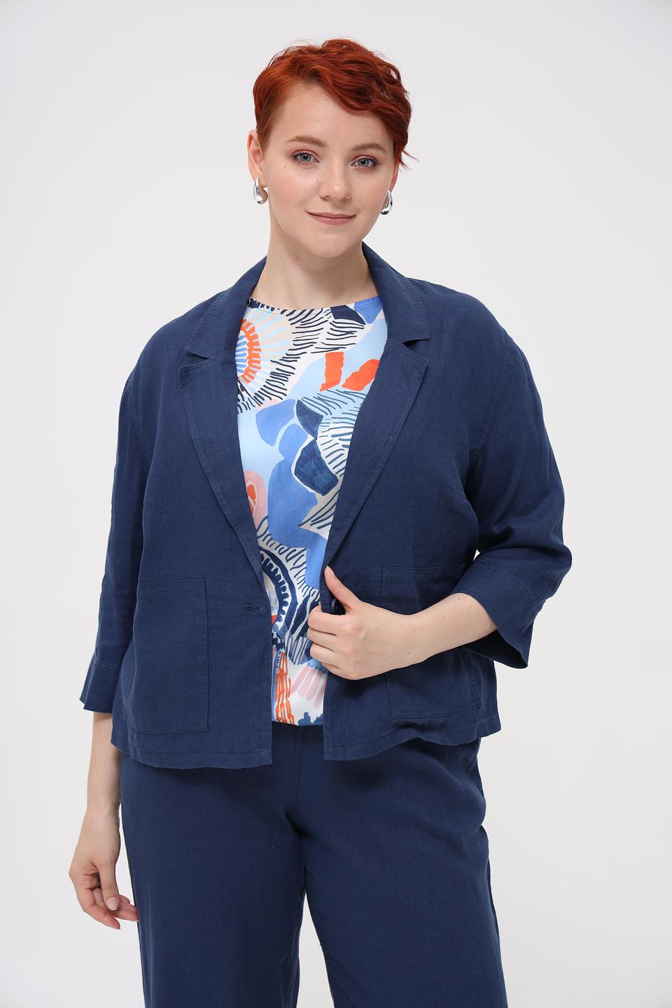 Жакет Lecomte льняной синий