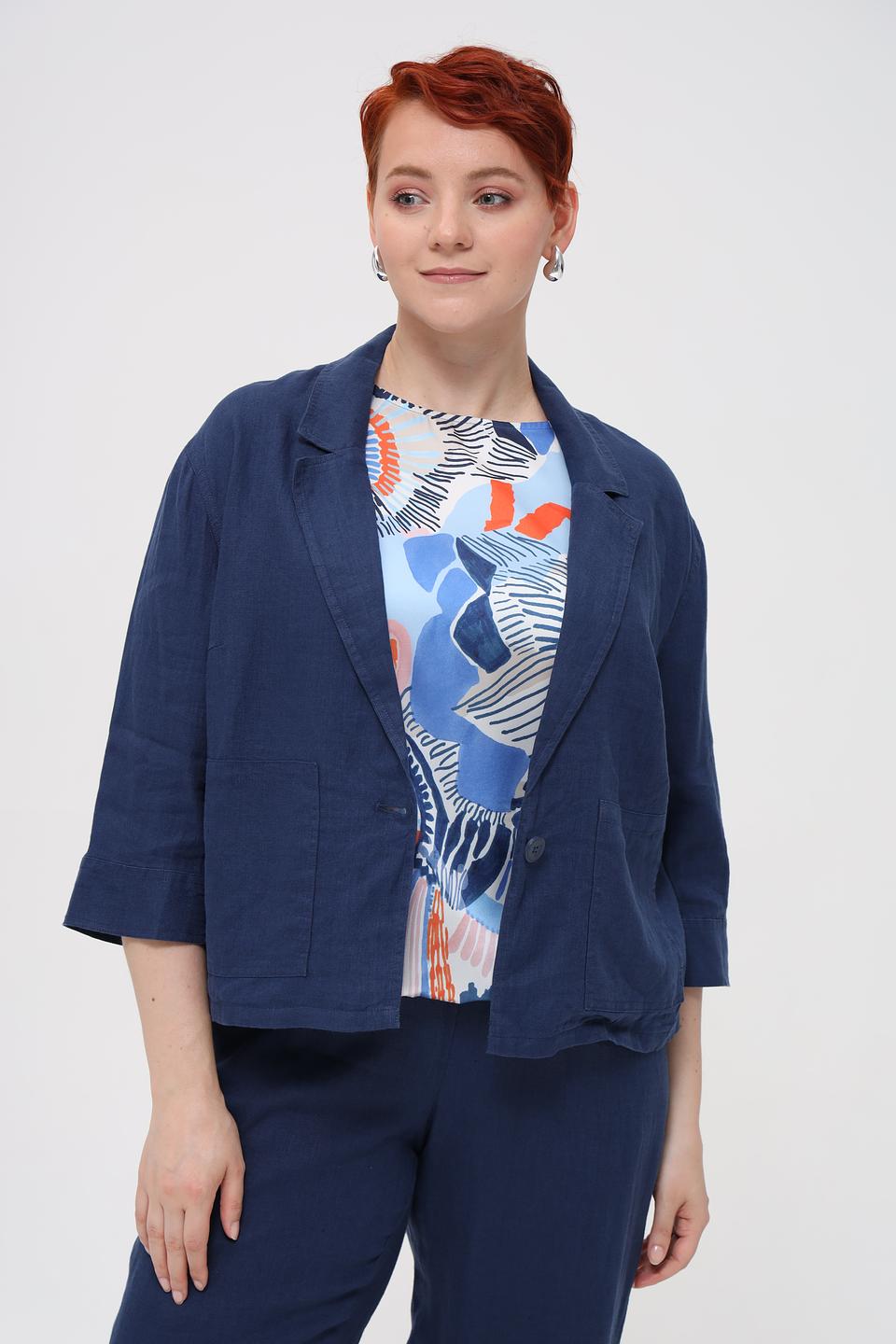 Жакет Lecomte льняной синий