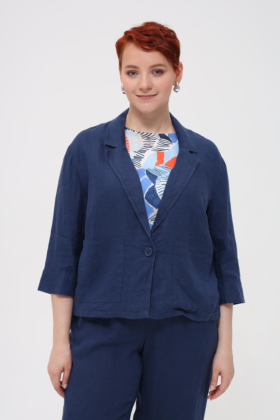 Жакет Lecomte льняной синий