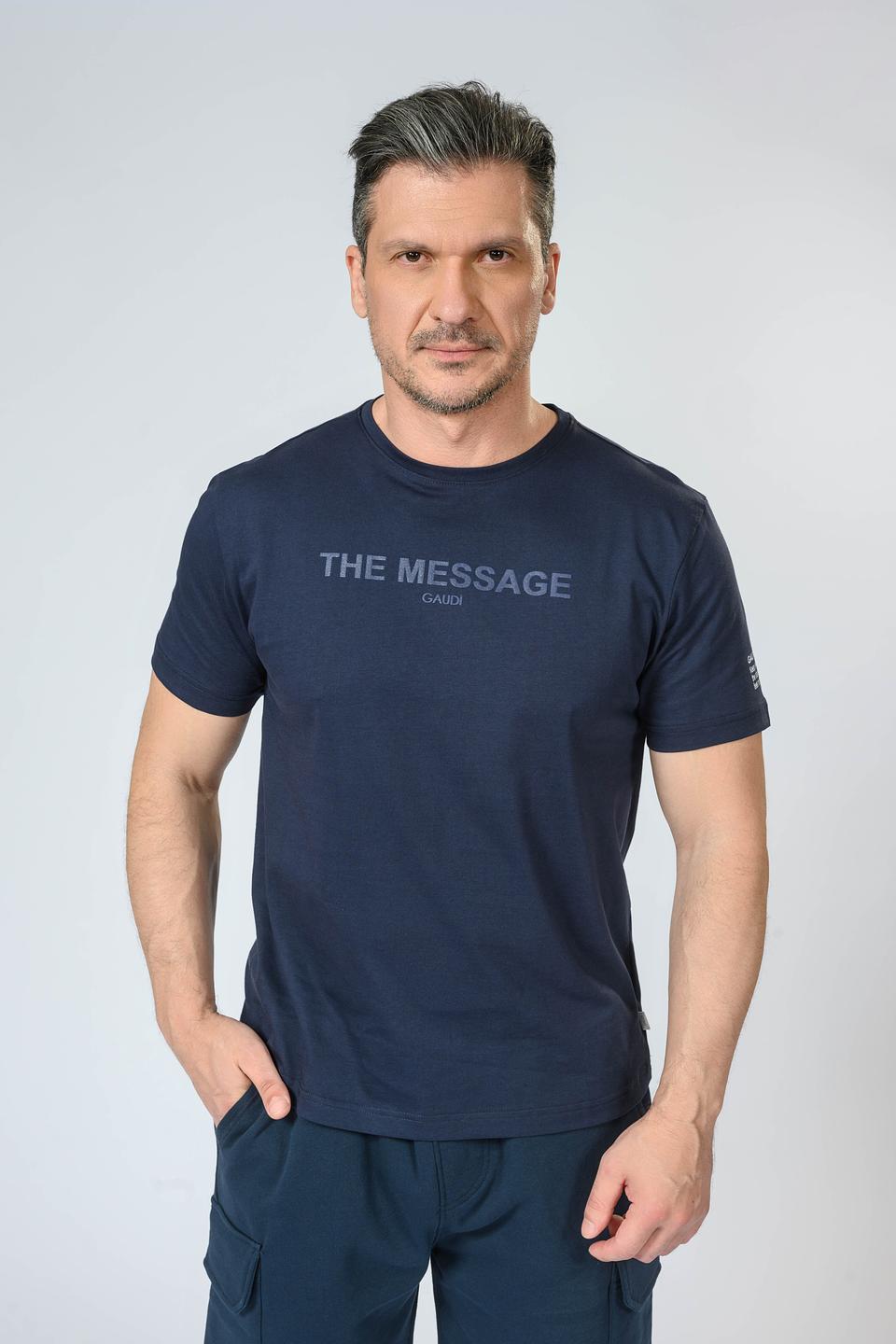 Футболка Gaudi муж. с принтом синяя