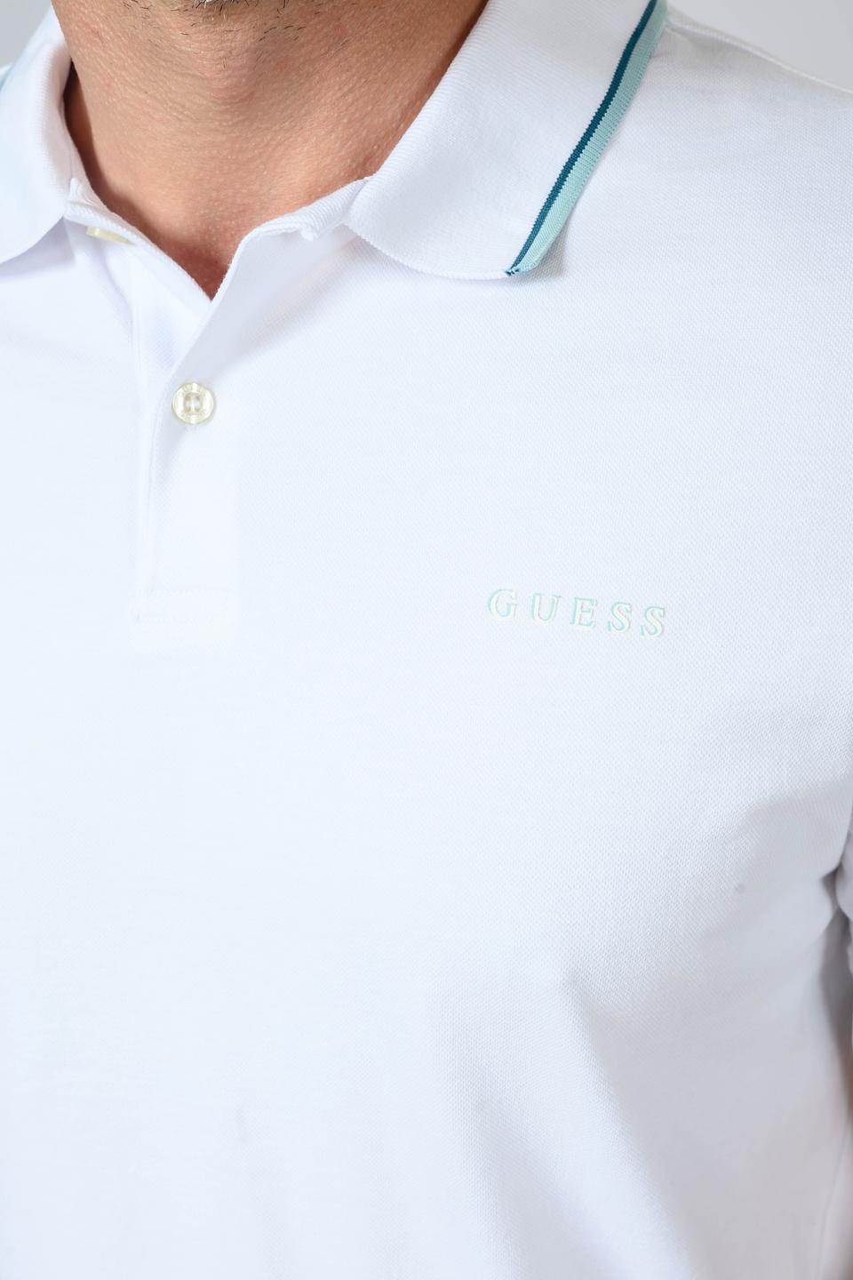 Поло Guess муж. белое с отделкой