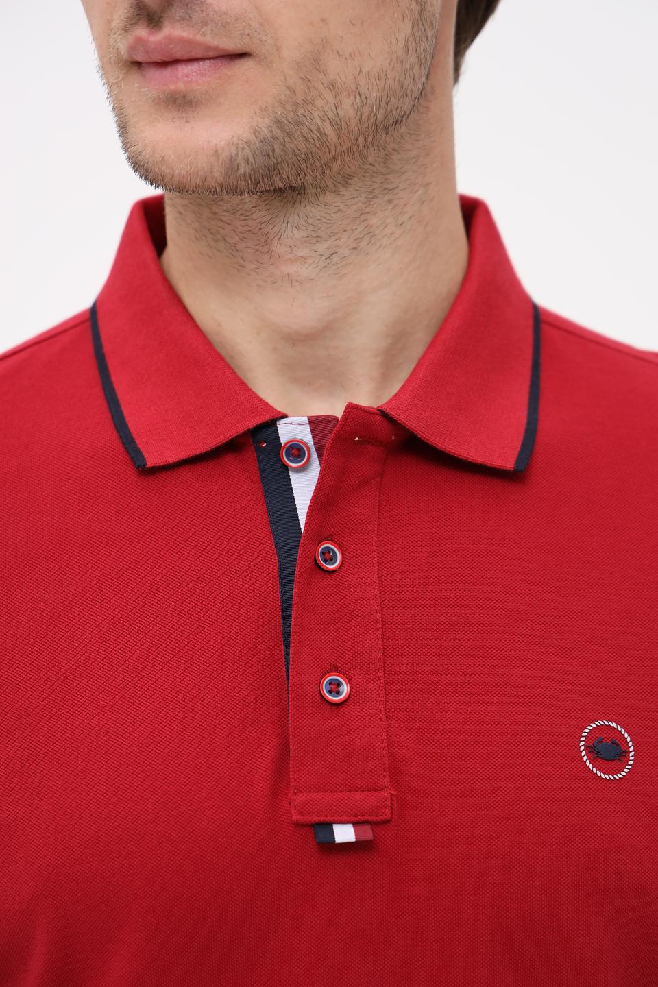 Поло Granchio с контрастной отделкой красный