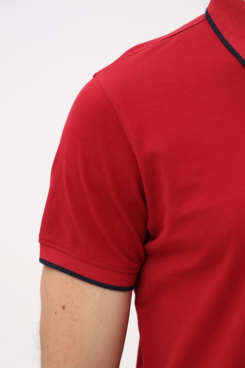 Поло Granchio с контрастной отделкой красный