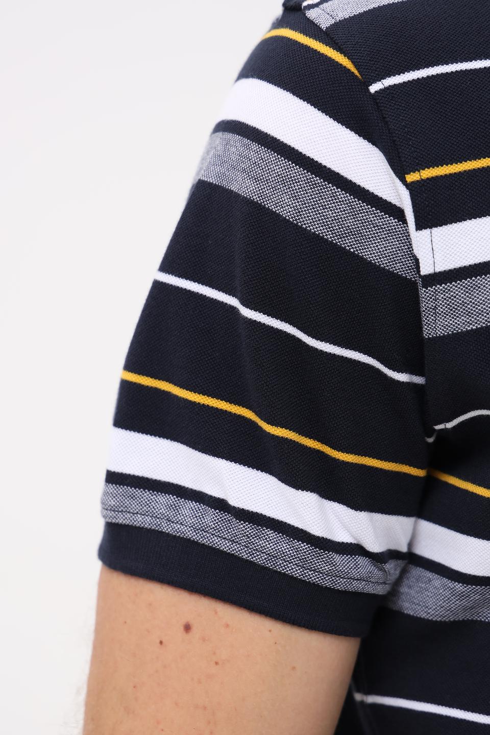 Поло Granchio в полоску синий