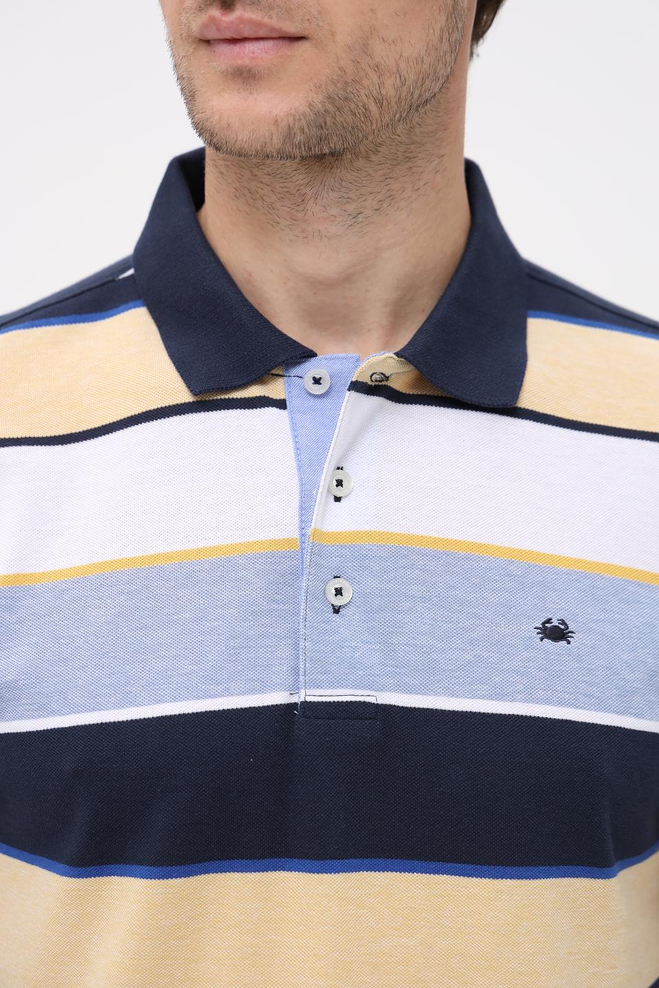 Поло Granchio в полоску синий