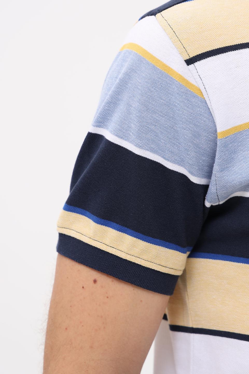 Поло Granchio в полоску синий