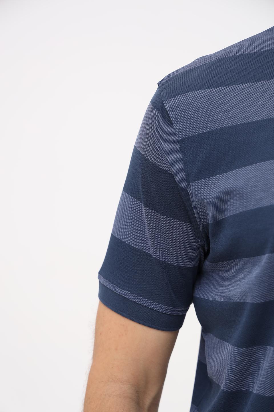 Поло Monte Carlo в полоску синий