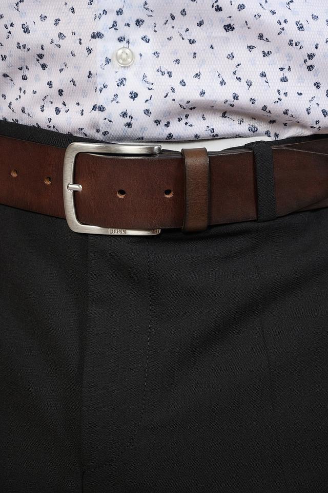 Ремень Boss Black кожаный коричневый