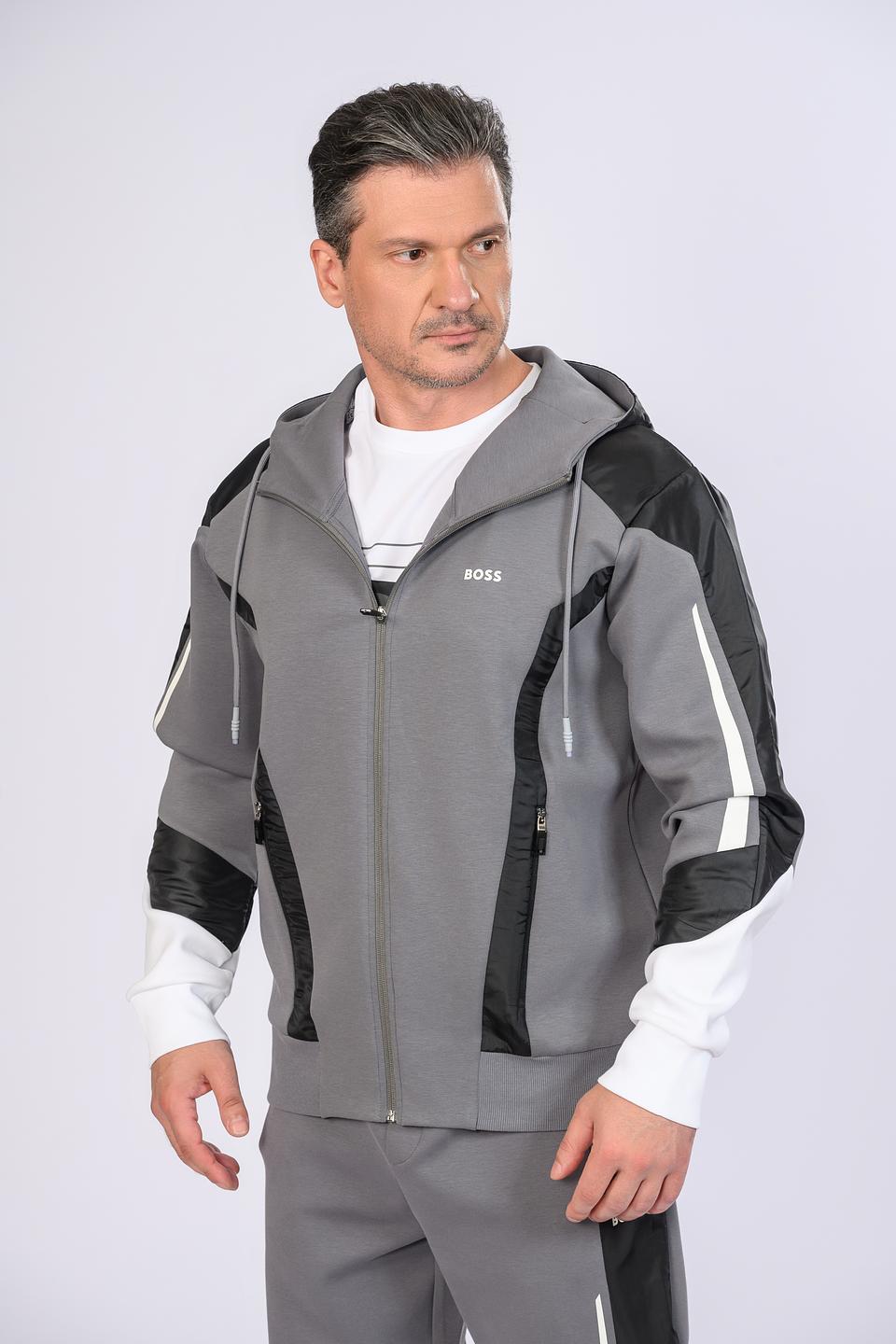 Кардиган Boss Green серый с черным