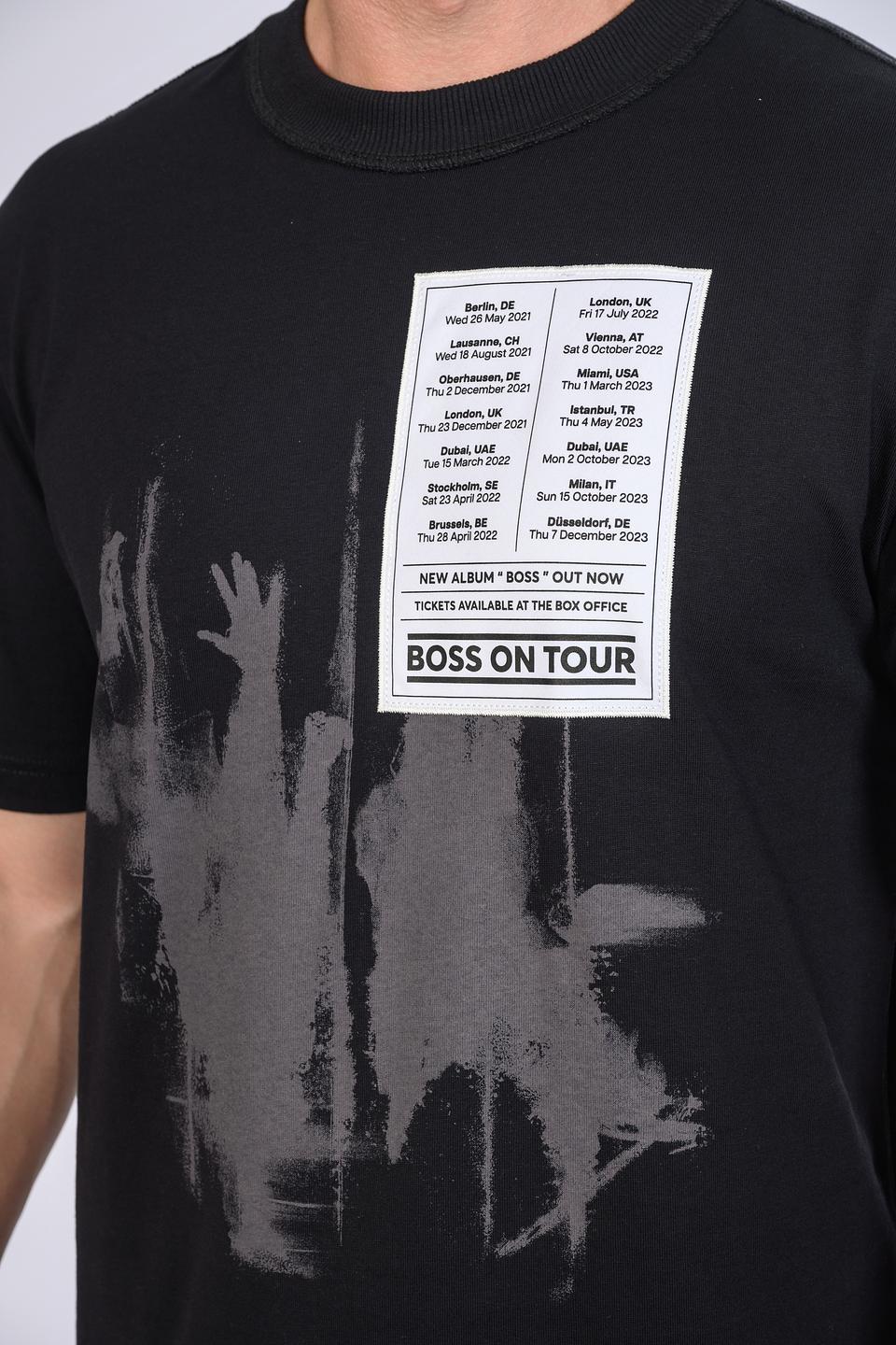 Футболка Boss Orange с принтом чёрная