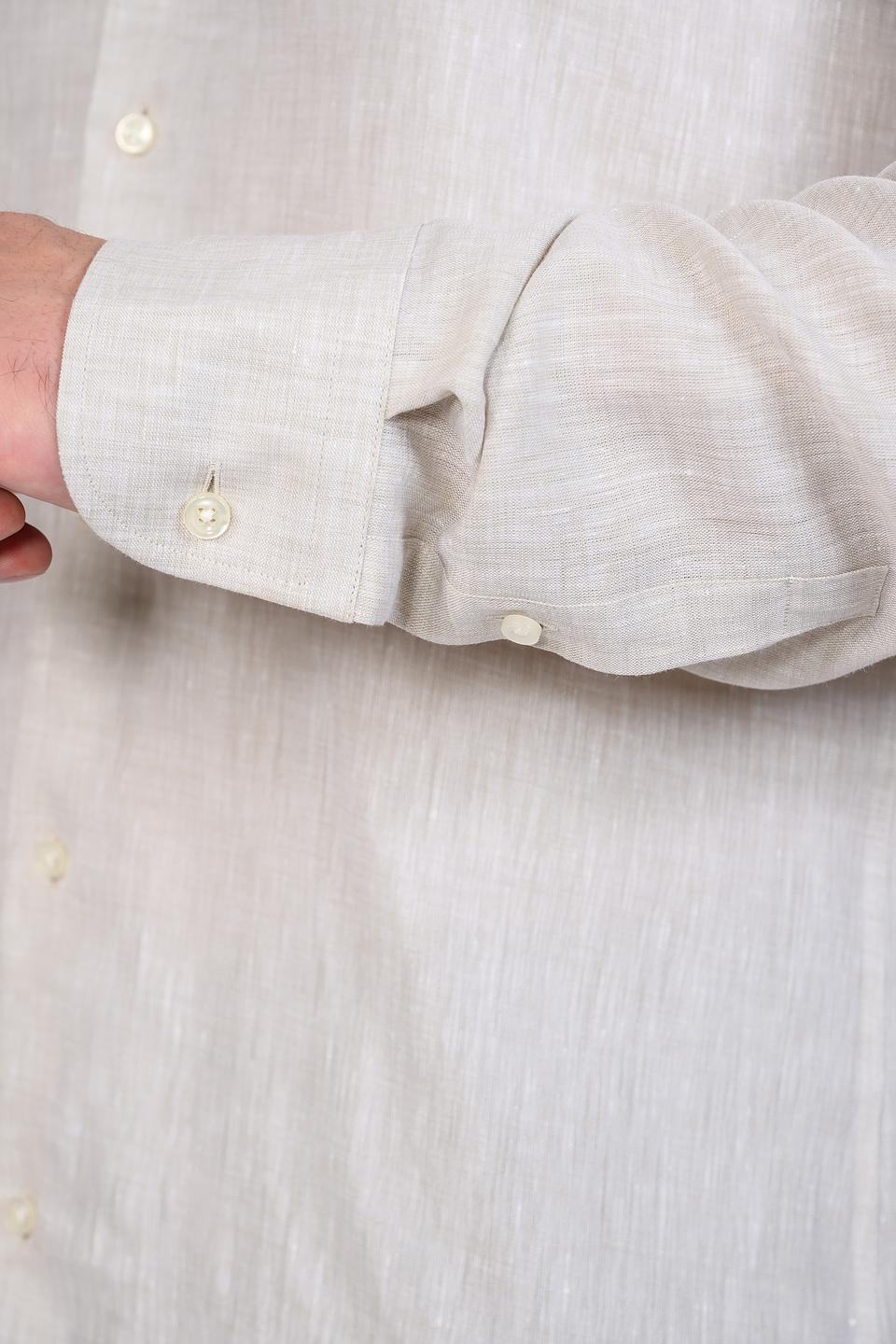 Рубашка Boss Black лён бежевый