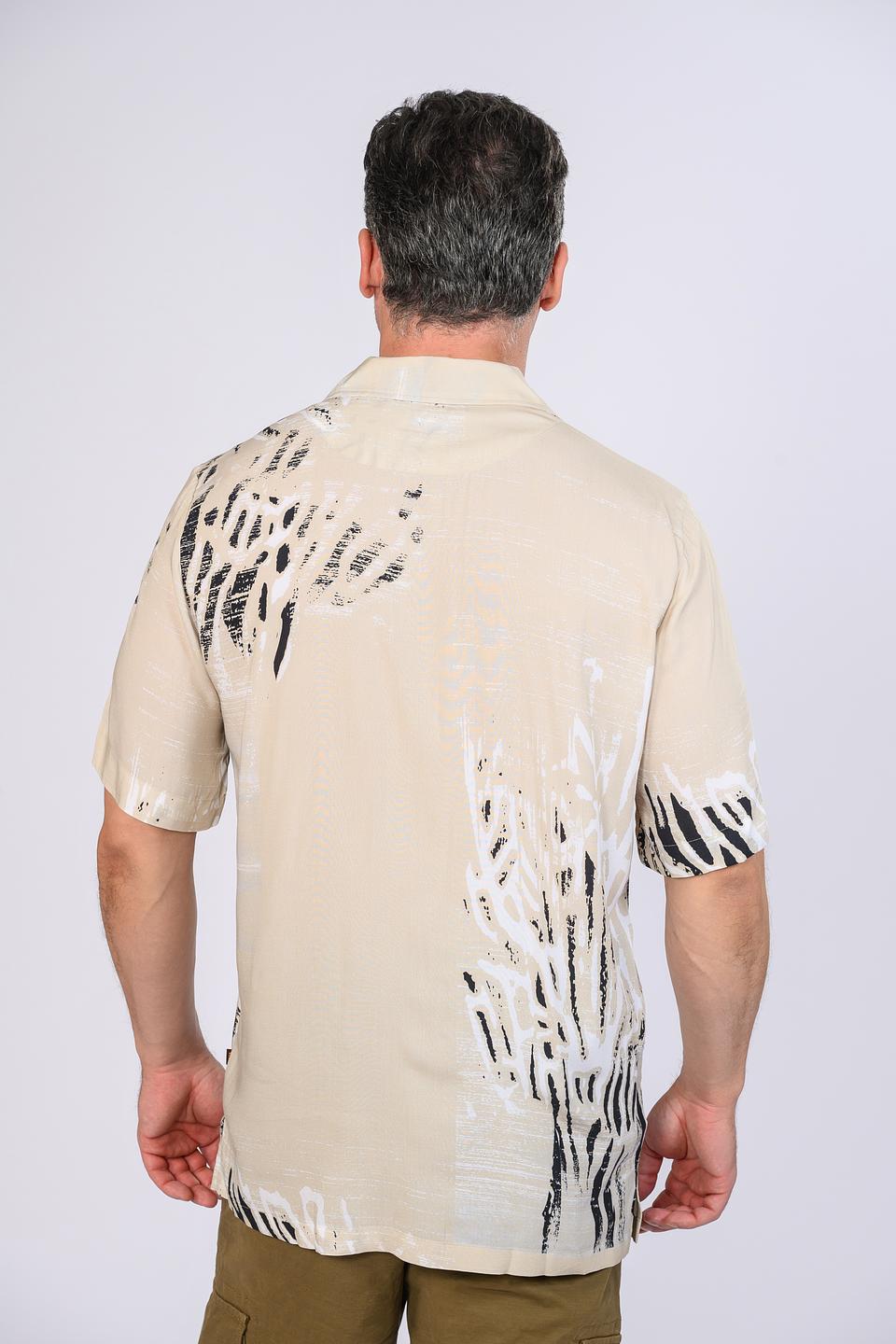 Рубашка Boss Orange с принтом бежевая