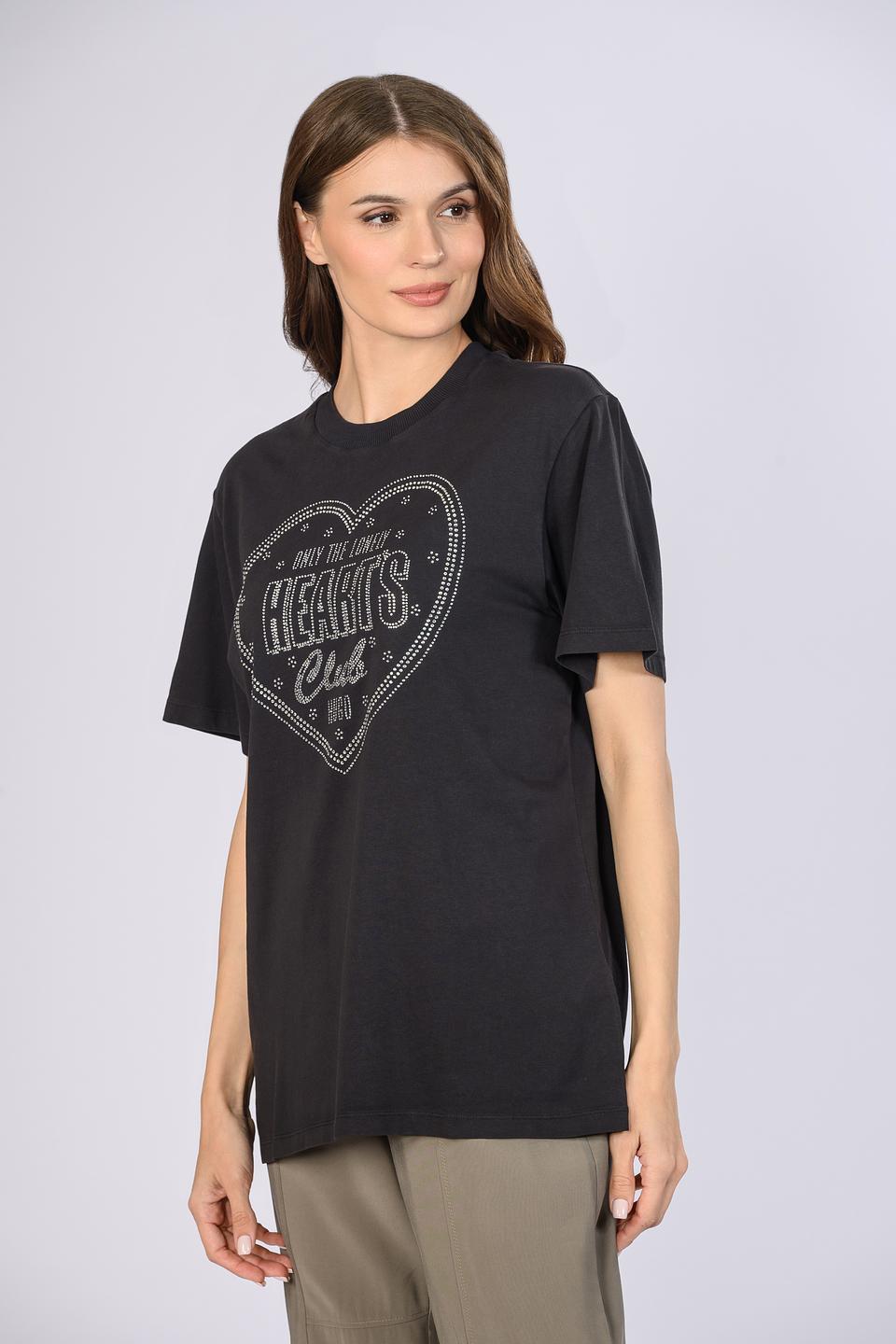 Футболка Hugo женская с логотипом чёрная