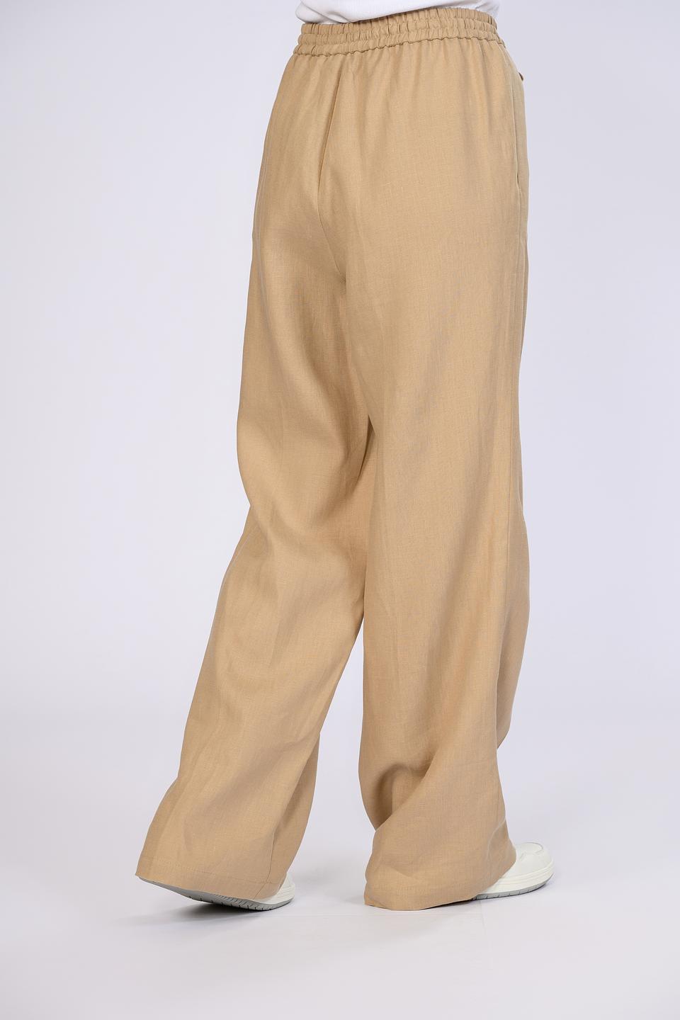Брюки Emka лен бежевый