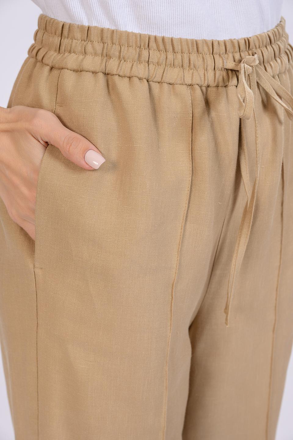 Брюки Emka лен бежевый