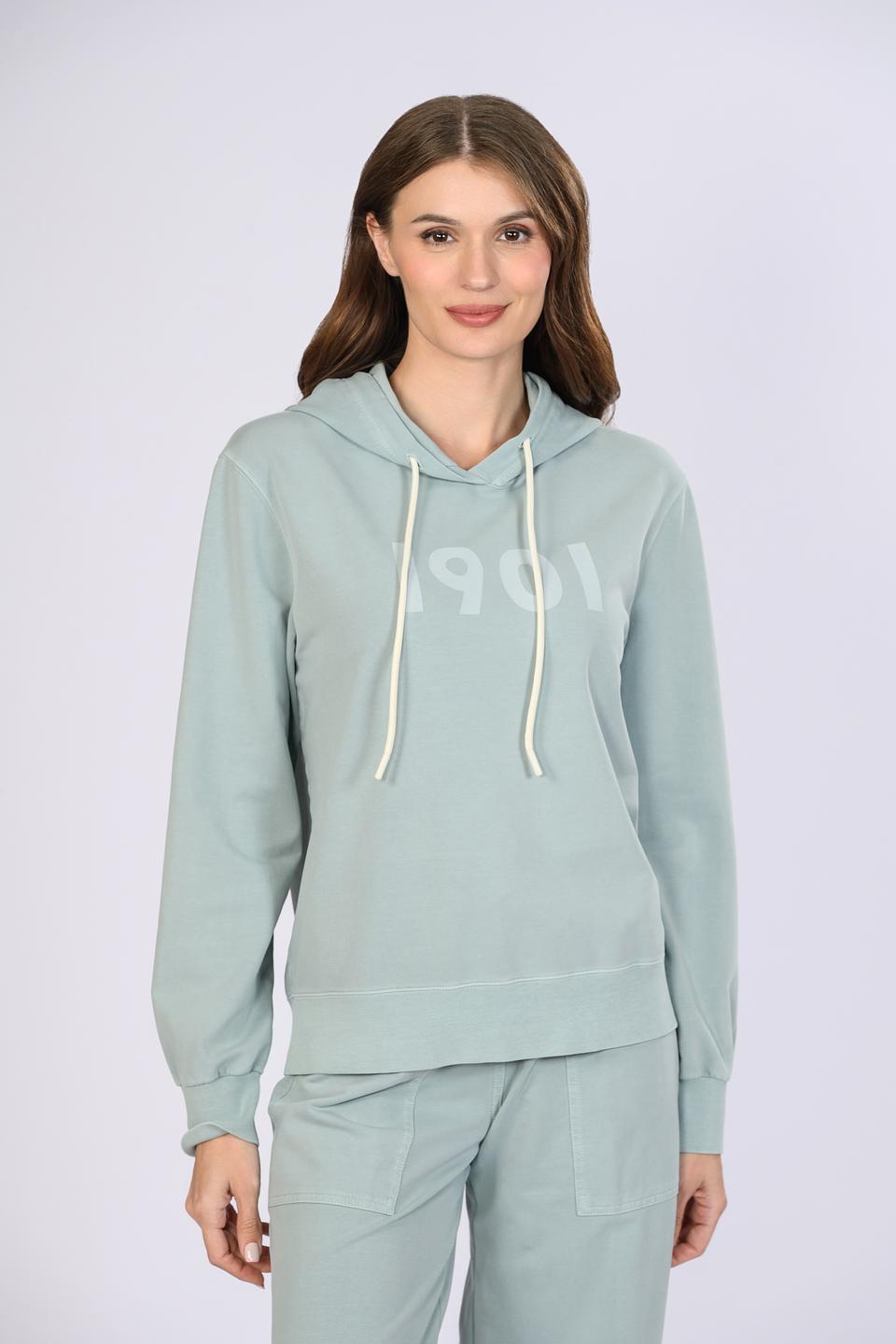 Джемпер Circolo 1901 с капюшоном бирюзовый