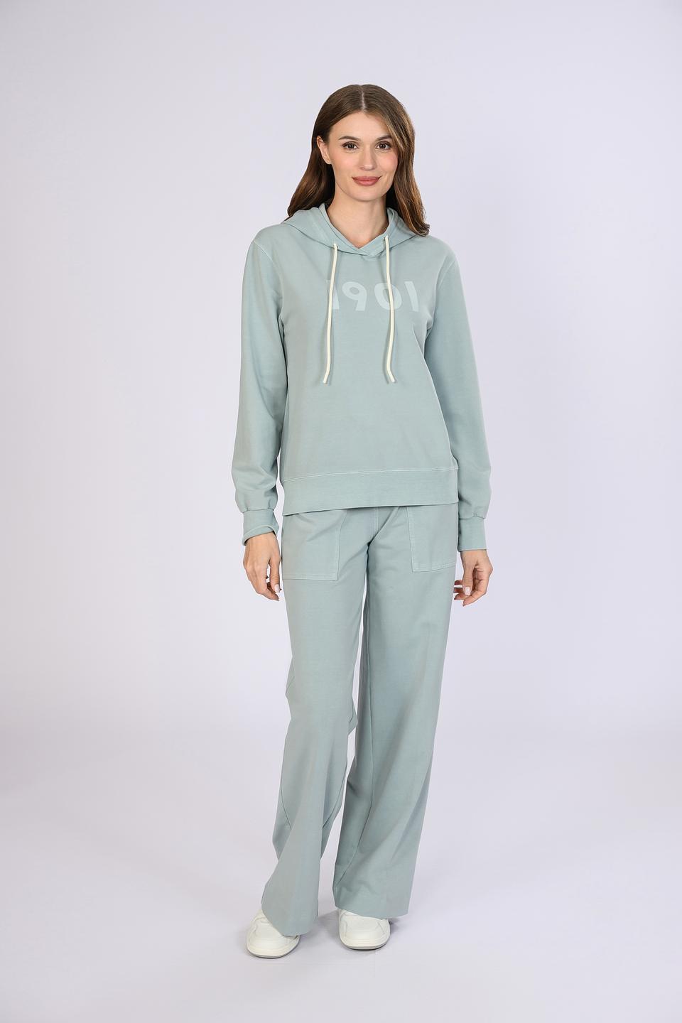 Джемпер Circolo 1901 с капюшоном бирюзовый