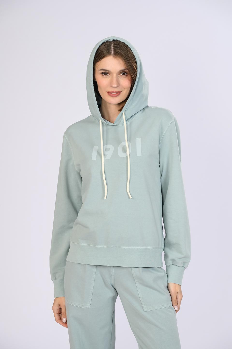 Джемпер Circolo 1901 с капюшоном бирюзовый