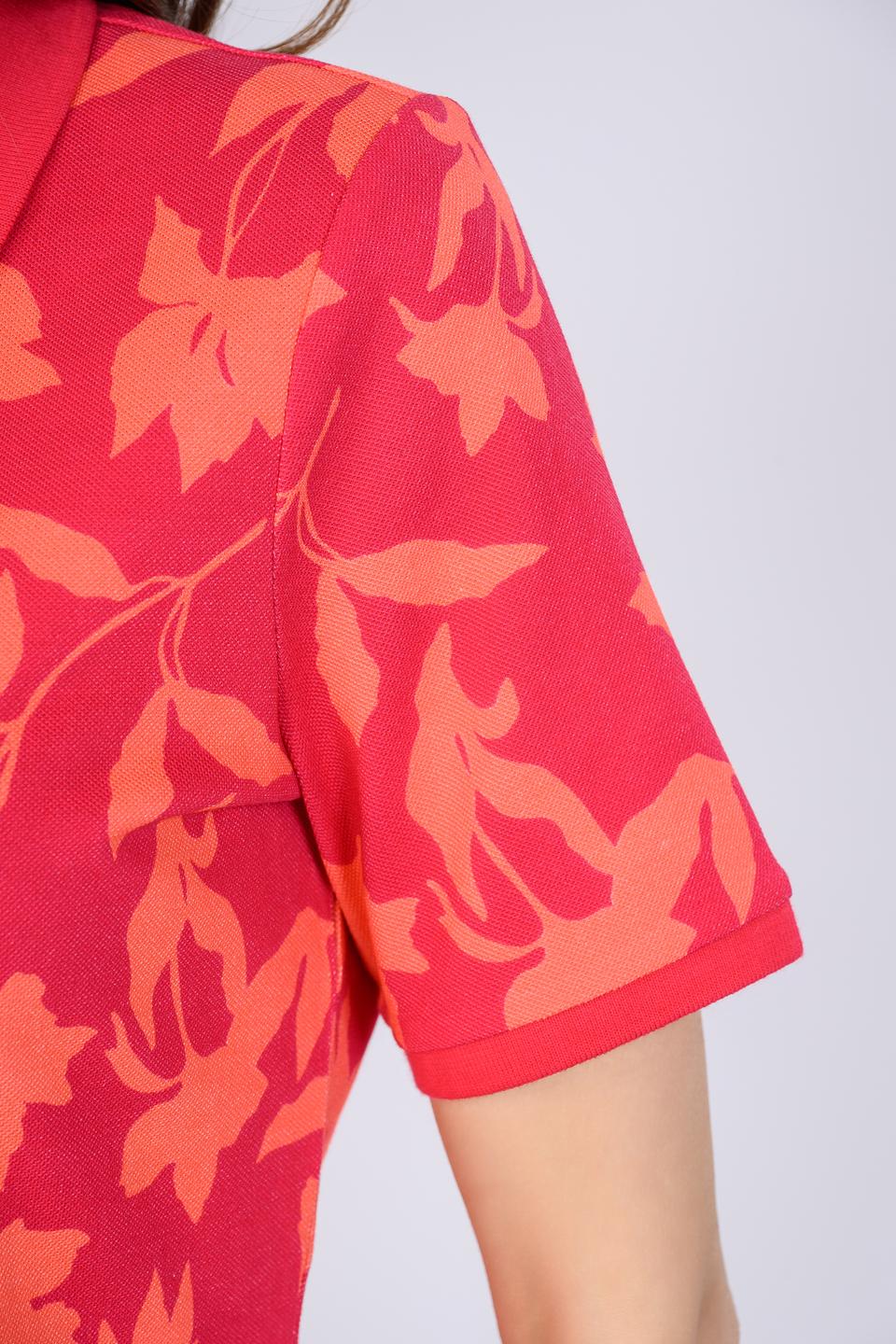 Поло Maerz с цветочным принтом коралловым