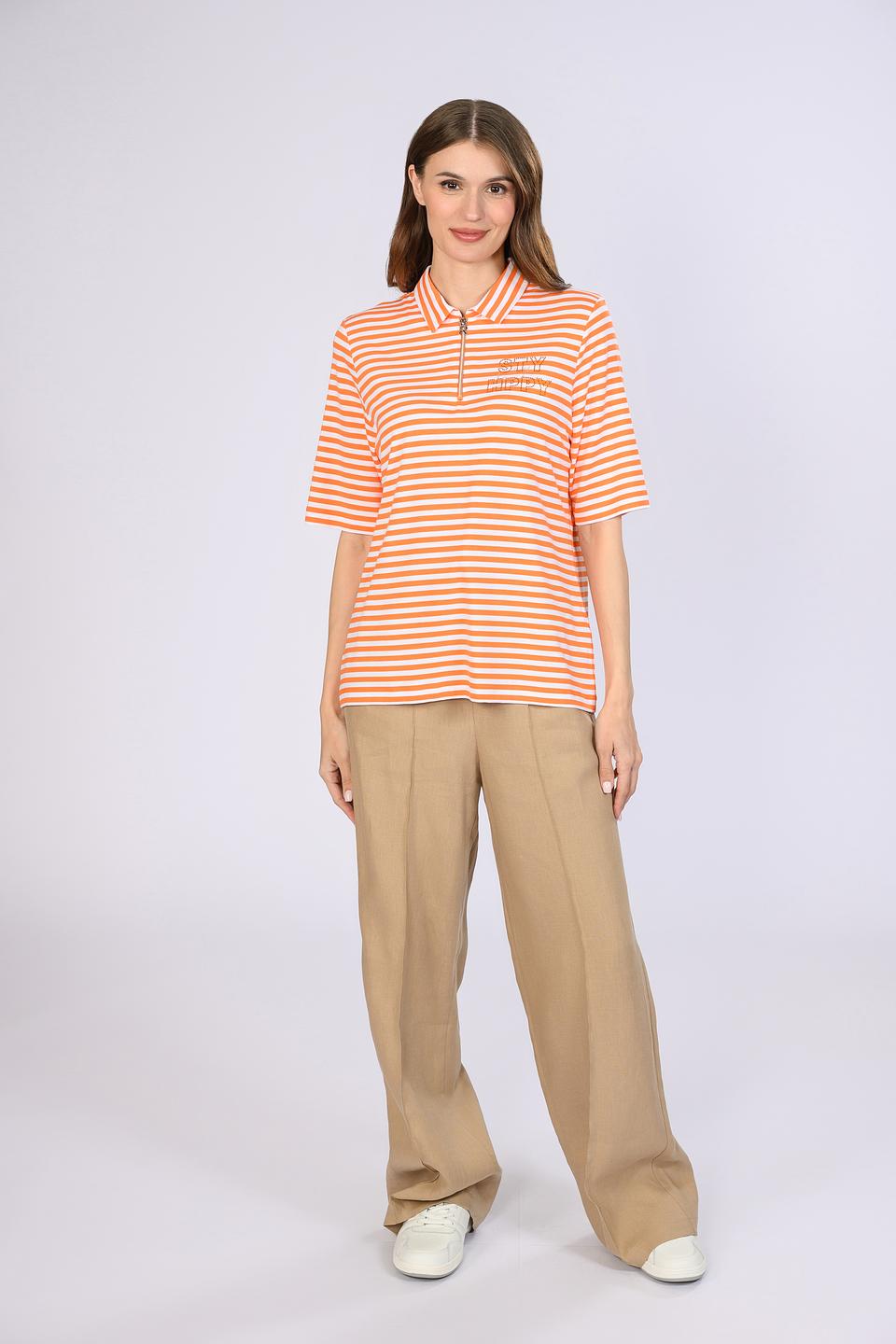Футболка Rabe collection в полоску оранжевая