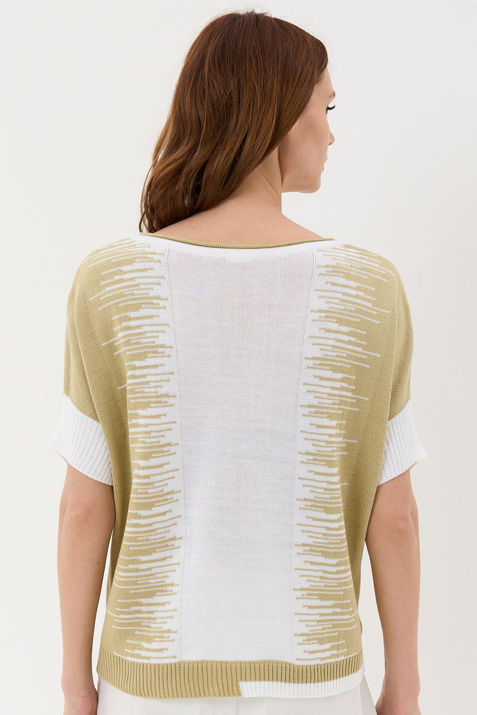 Джемпер VAY с полосками оливковый