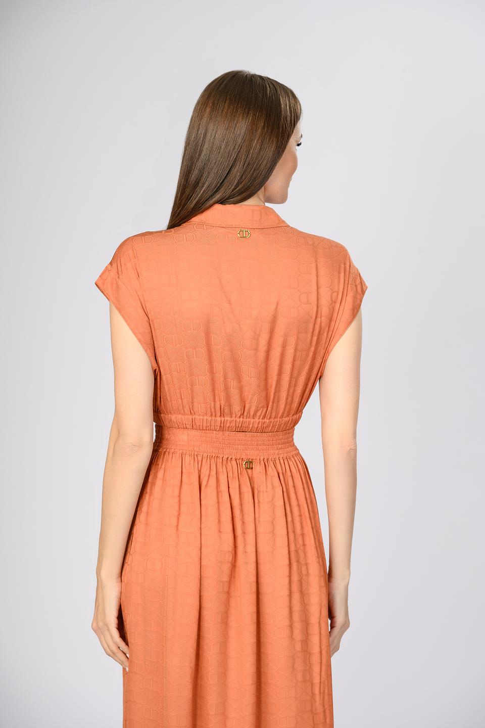 Блуза Twin Set оранжевая с логотипом