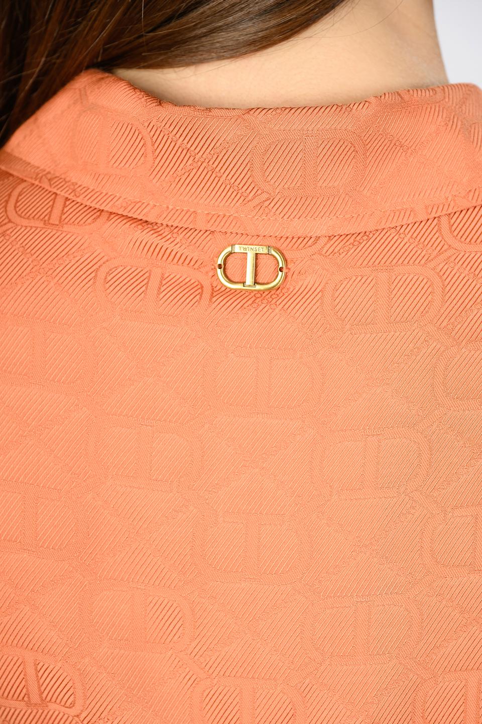 Блуза Twin Set оранжевая с логотипом