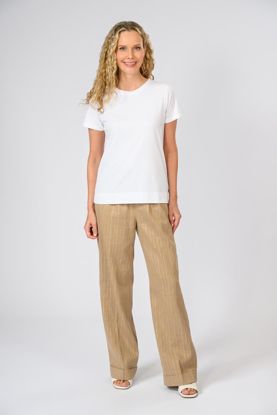 Брюки Twin Set в полоску бежевые