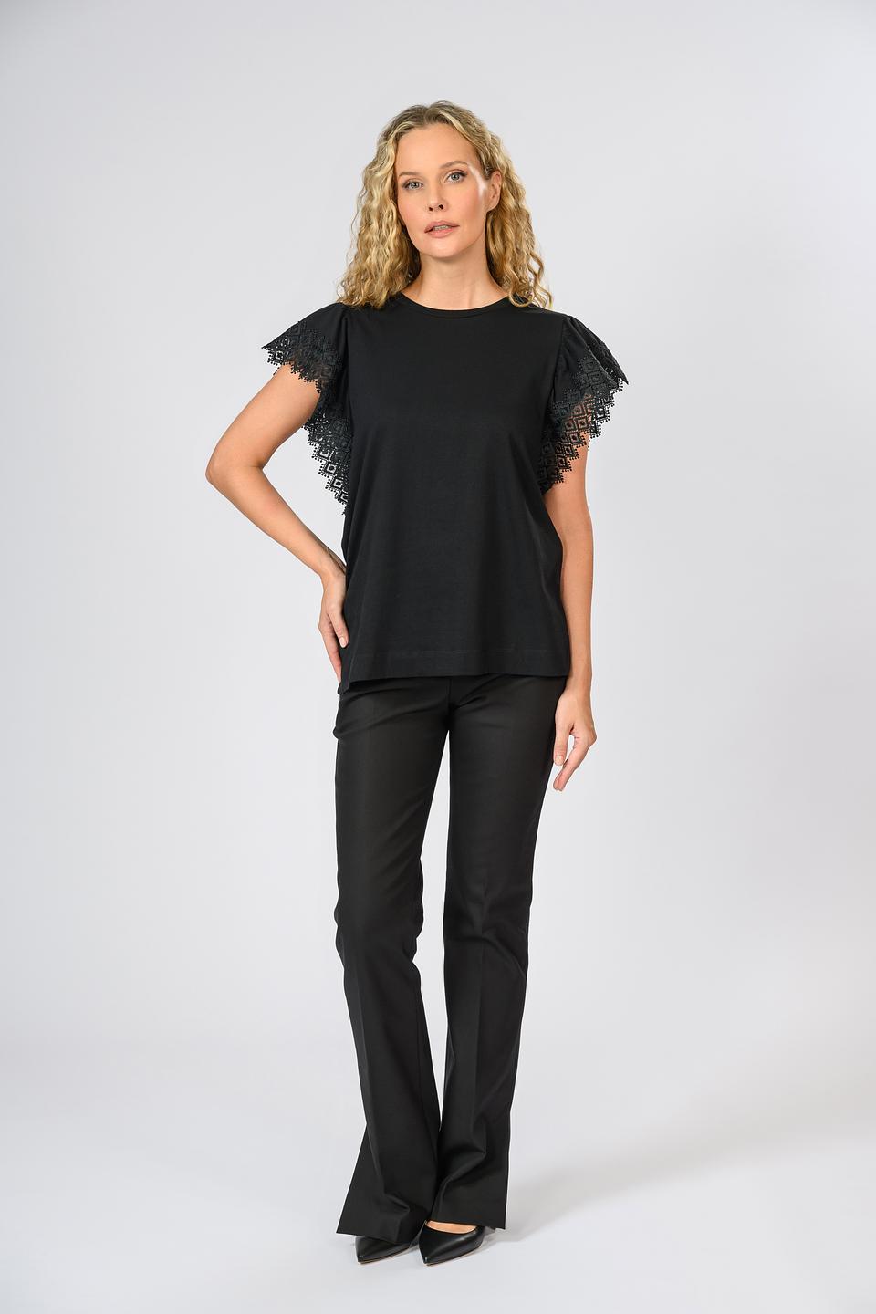 Блуза Twin Set с кружевом черный