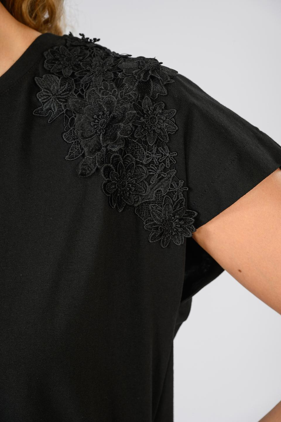 Блуза Twin Set с кружевом черный