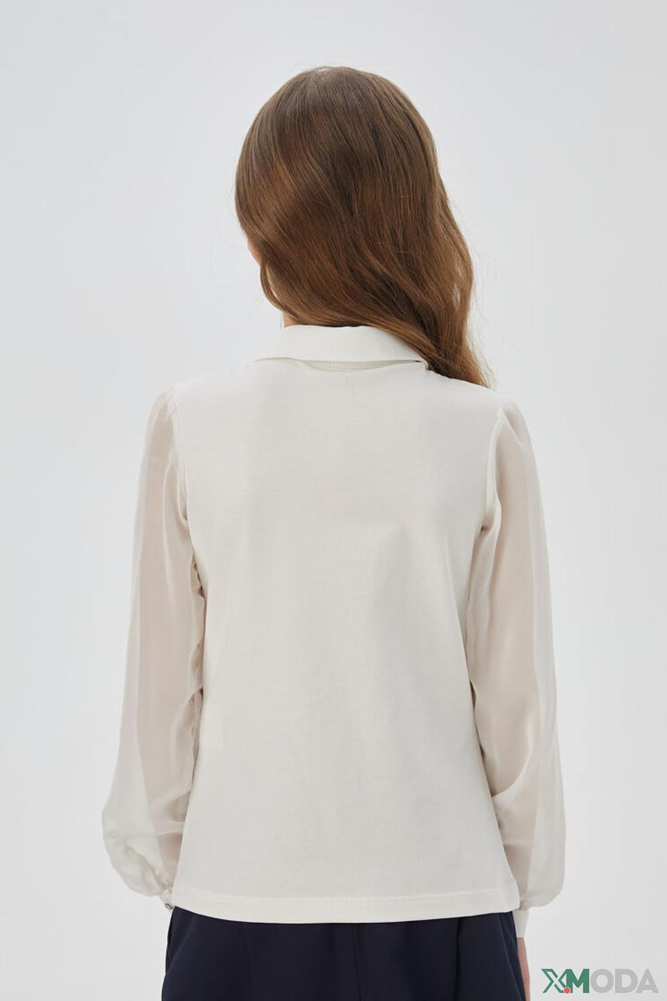 Блуза Choupette белая со сборками и стразами