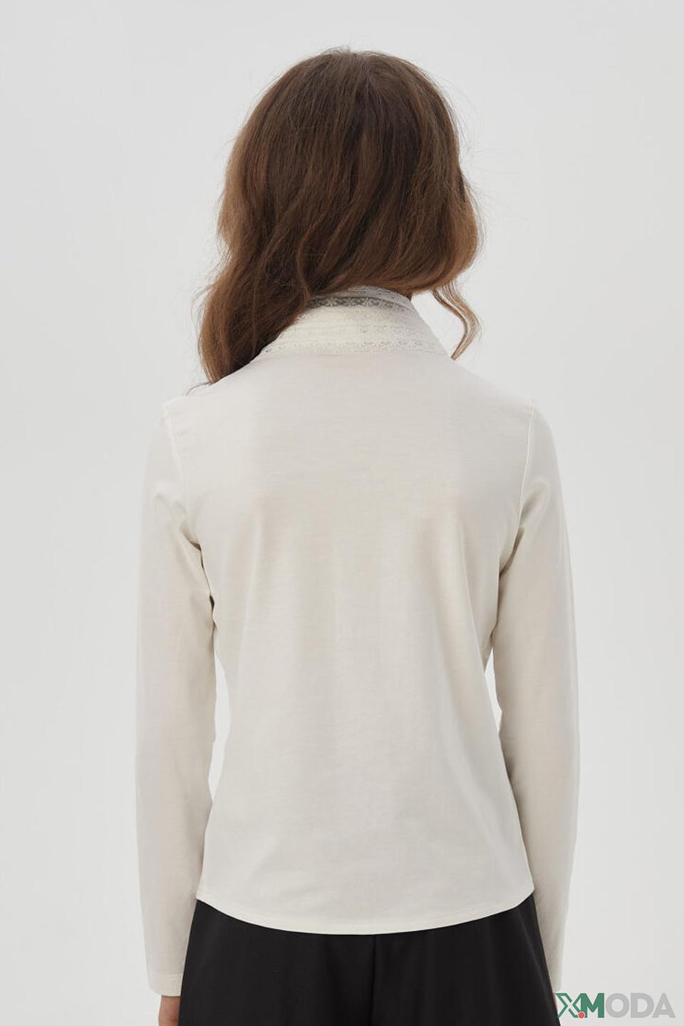 Блуза Choupette белая с кружевным воротником для девочки