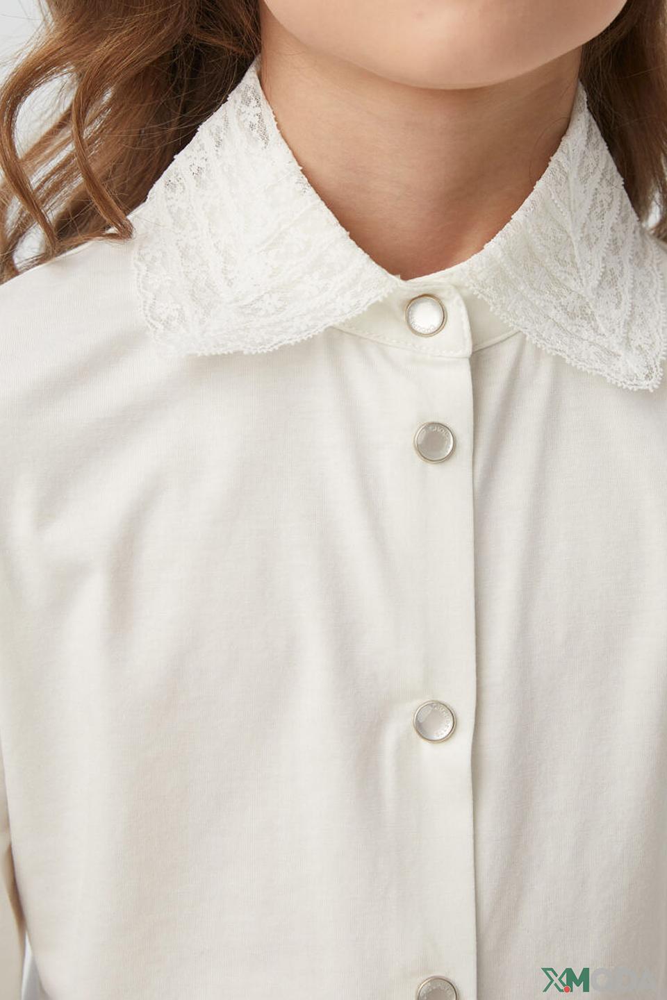 Блуза Choupette белая с кружевным воротником для девочки