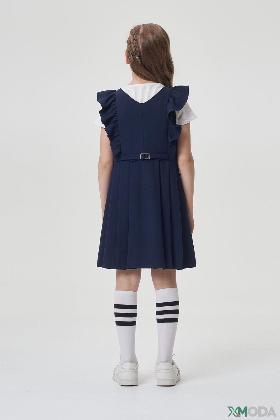 Платье-сарафан Choupette синий с воланами