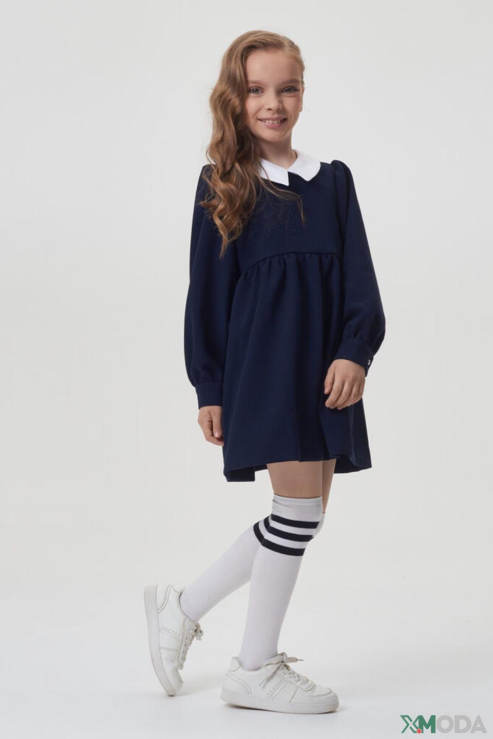 Платье Choupette дев. синее с воротничком