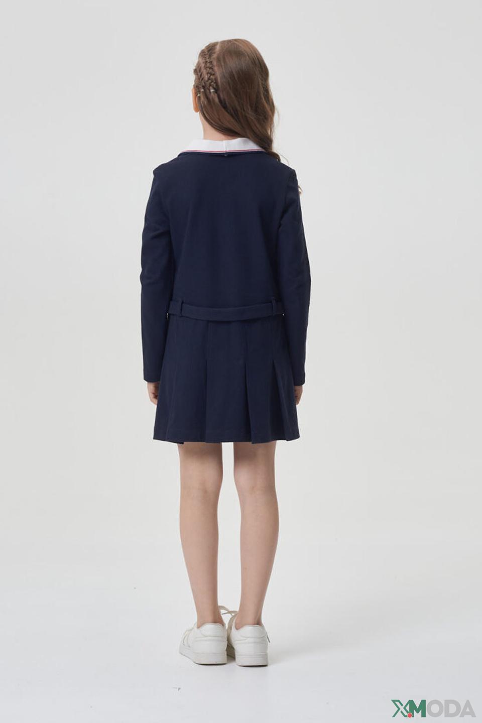 Платье Choupette дев. с воротничком синее